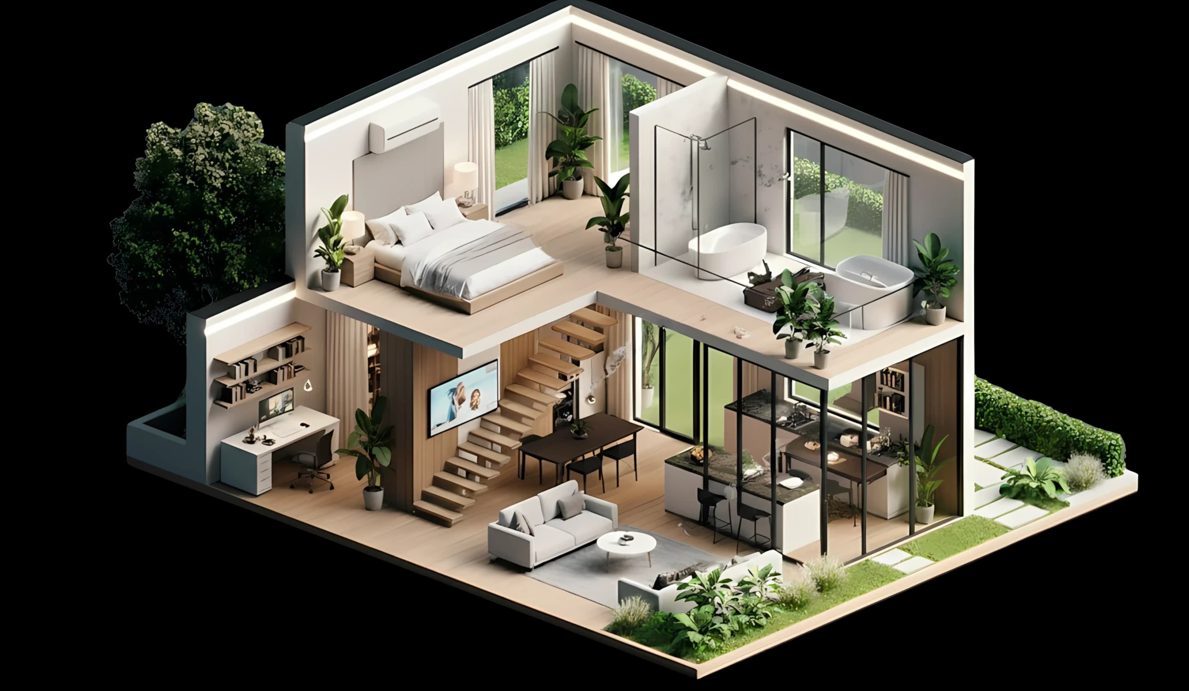 Modern house interior design (inside)